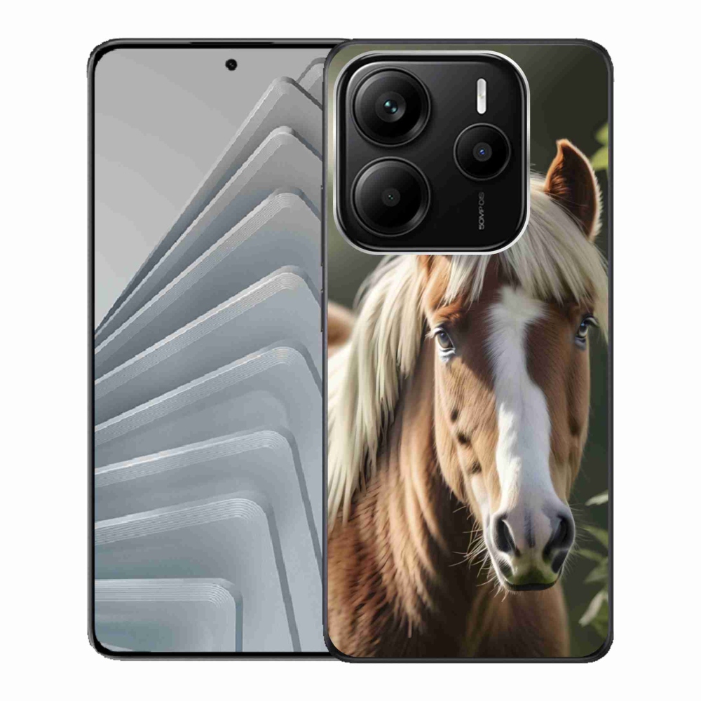 Gelový kryt mmCase na Xiaomi Redmi Note 14 5G - kůň se světlou hřívou