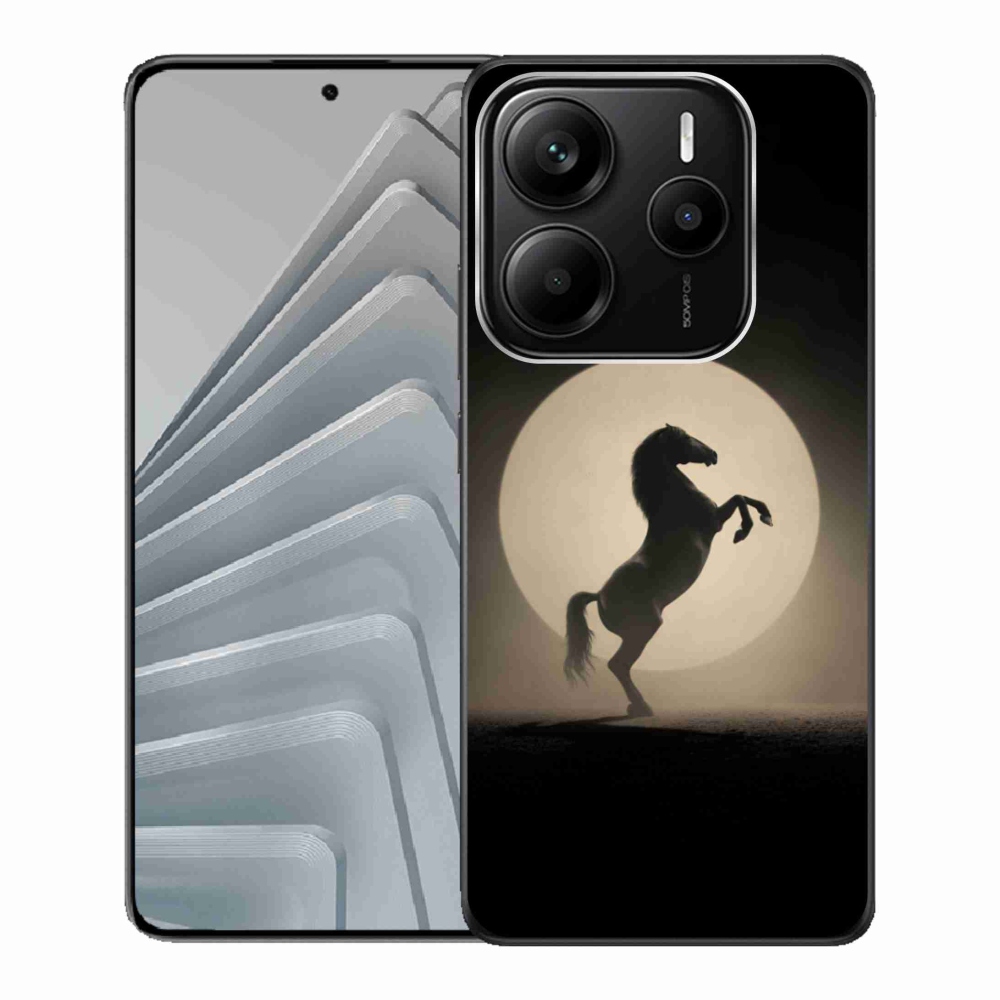 Gelový kryt mmCase na Xiaomi Redmi Note 14 5G - kůň v siluetě