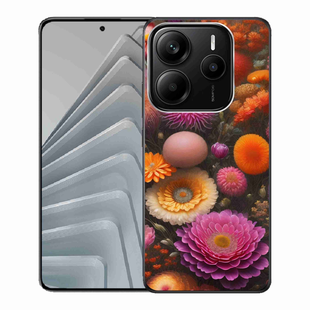 Gelový kryt mmCase na Xiaomi Redmi Note 14 5G - květinová kompozice