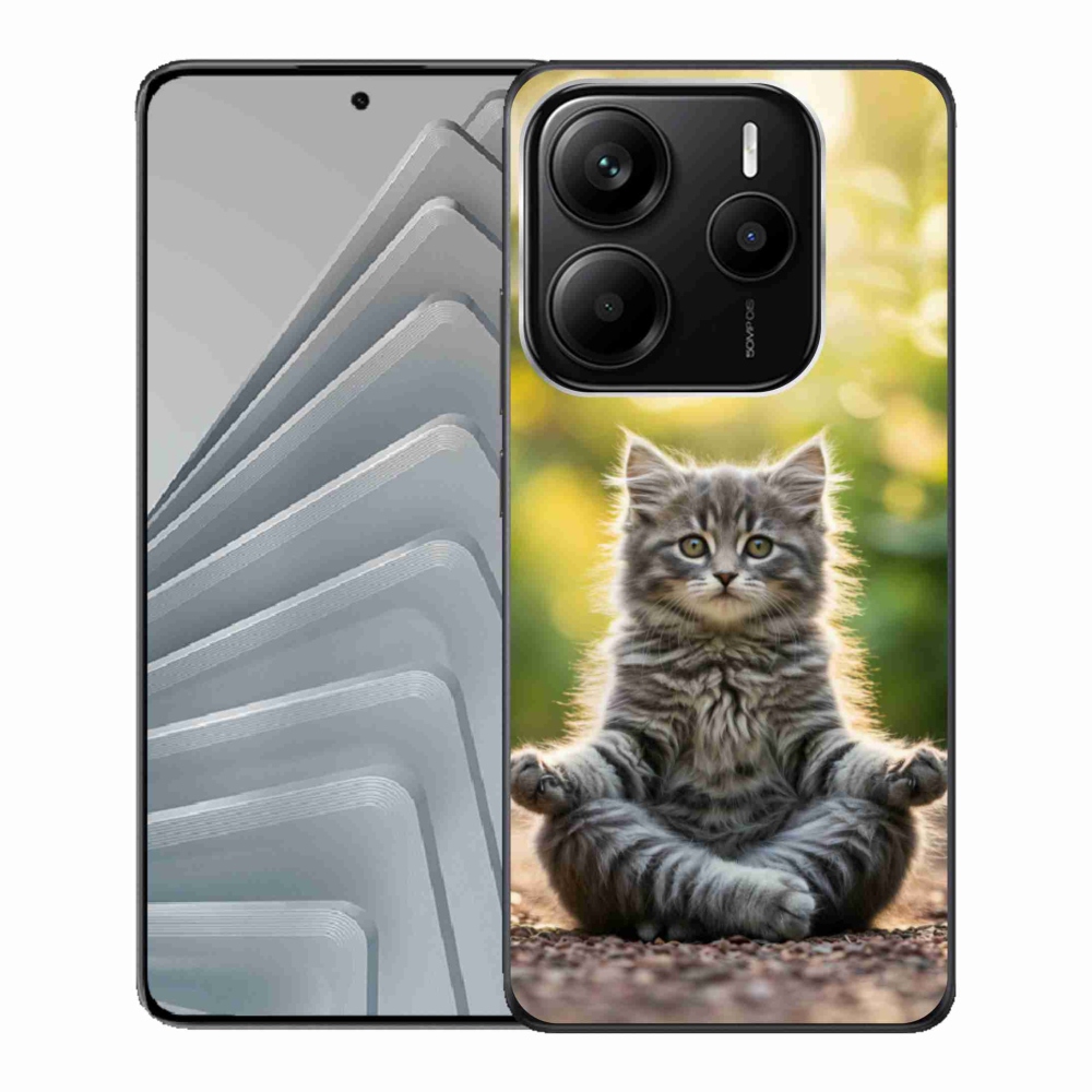 Gelový kryt mmCase na Xiaomi Redmi Note 14 5G - meditující kotě