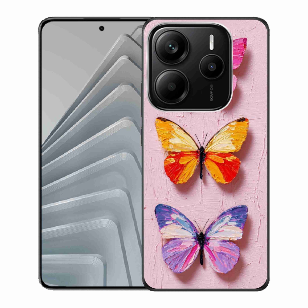Gelový kryt mmCase na Xiaomi Redmi Note 14 5G - motýlí trojice
