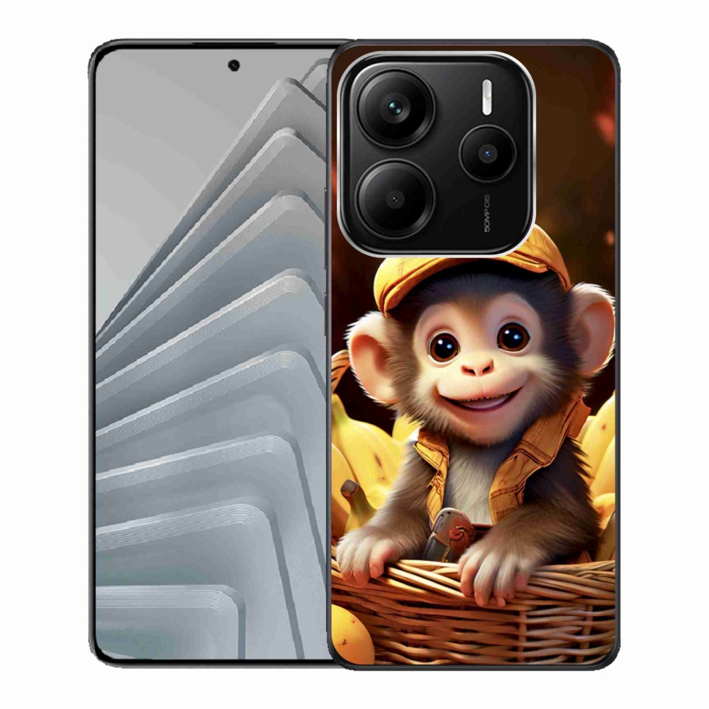Gelový kryt mmCase na Xiaomi Redmi Note 14 5G - opice v košíku