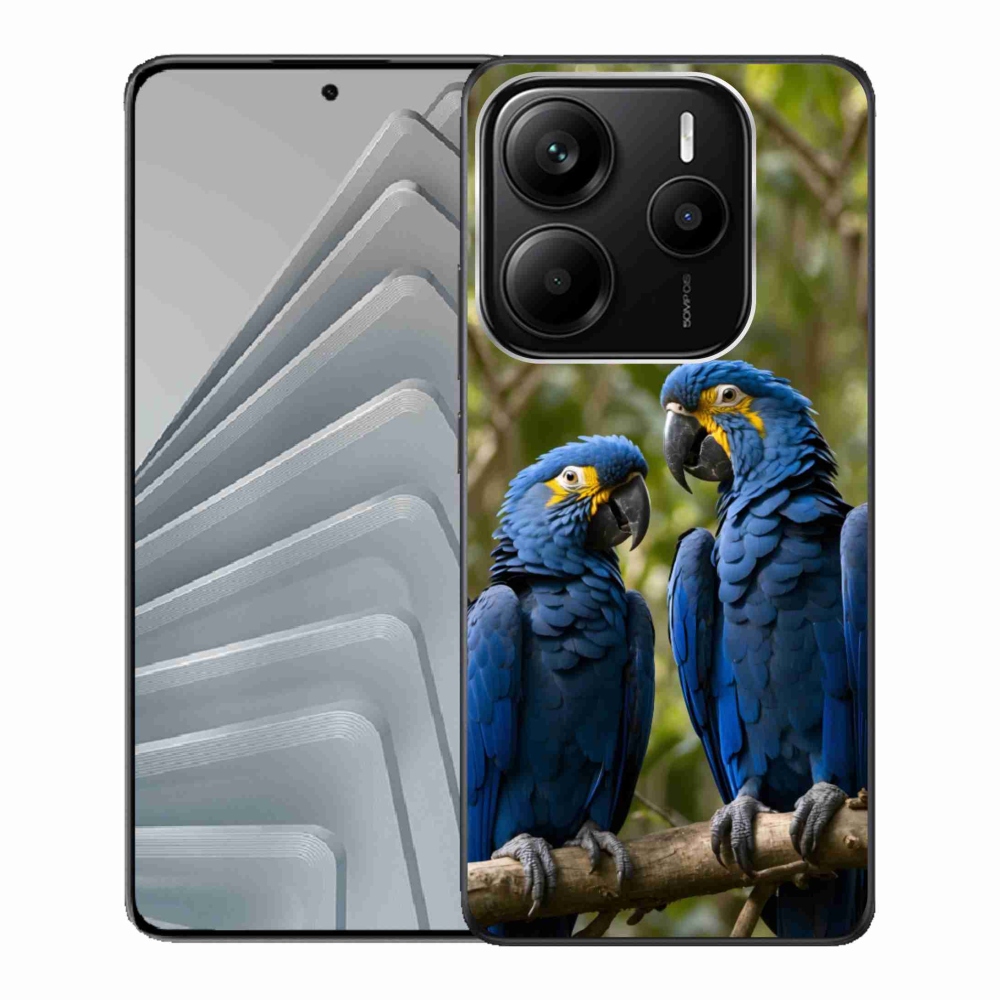 Gelový kryt mmCase na Xiaomi Redmi Note 14 5G - papouščí duo