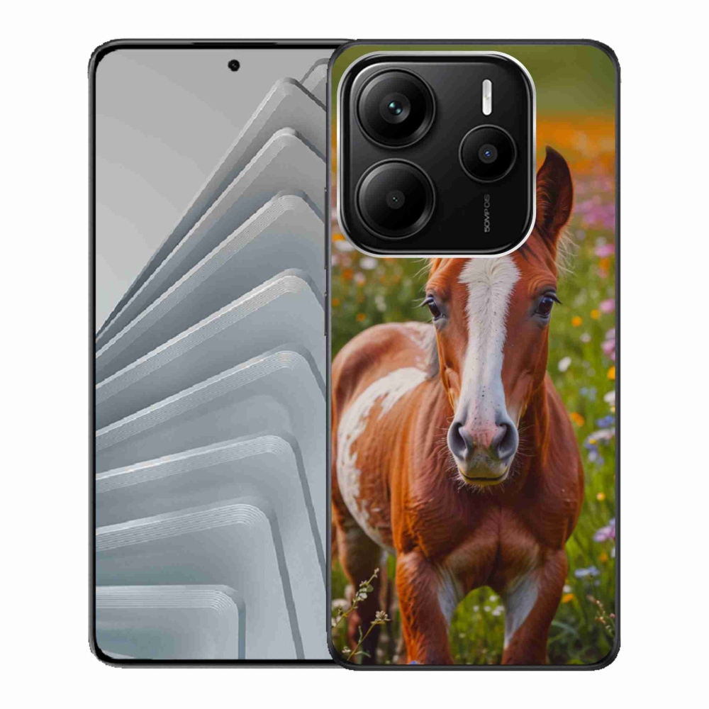 Gelový kryt mmCase na Xiaomi Redmi Note 14 5G - roztomilé hříbě