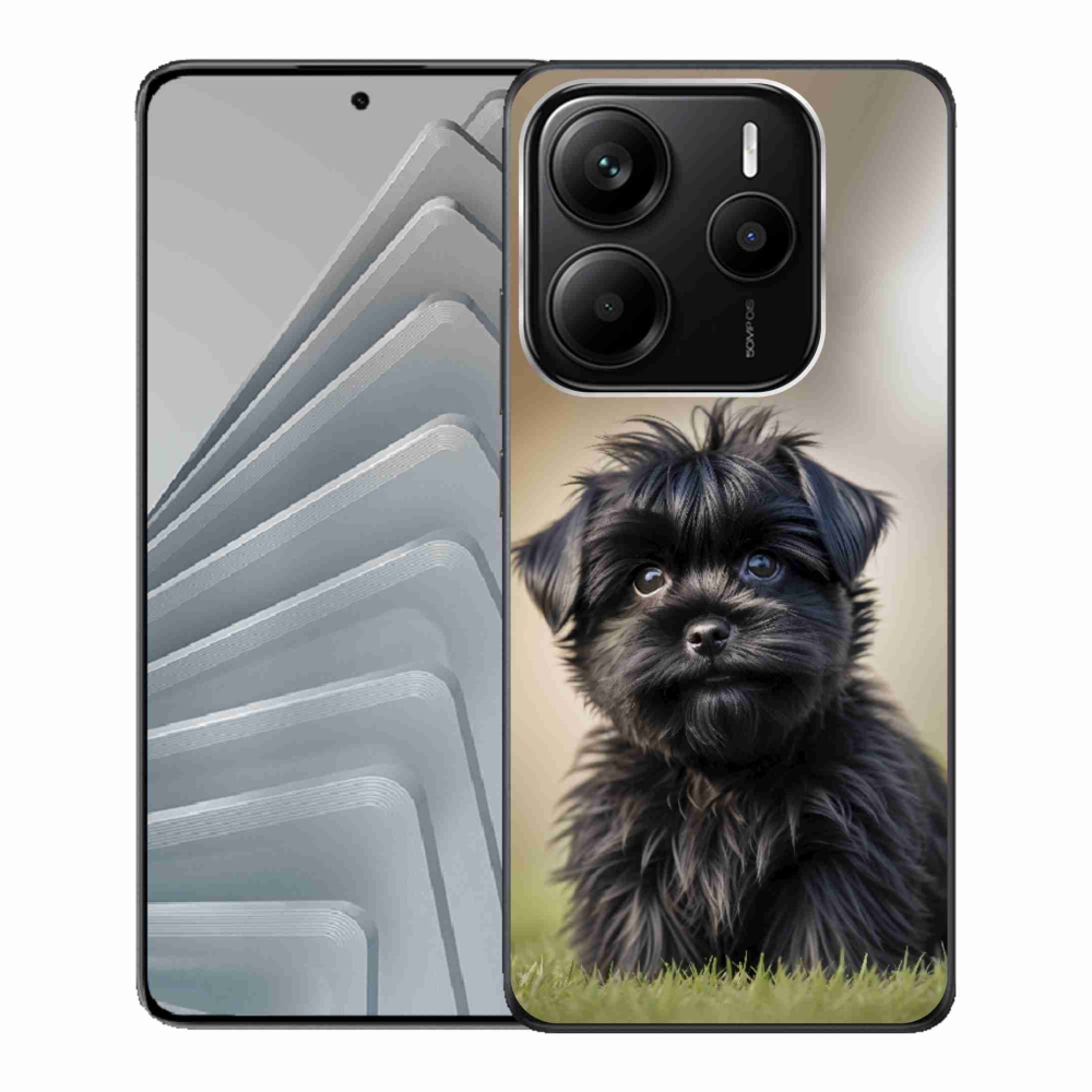 Gelový kryt mmCase na Xiaomi Redmi Note 14 5G - roztomilý černý pejsek