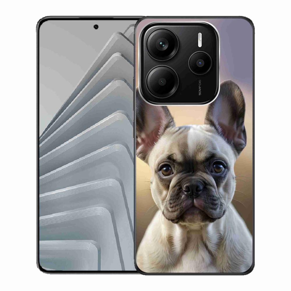 Gelový kryt mmCase na Xiaomi Redmi Note 14 5G - roztomilý francouzský buldoček