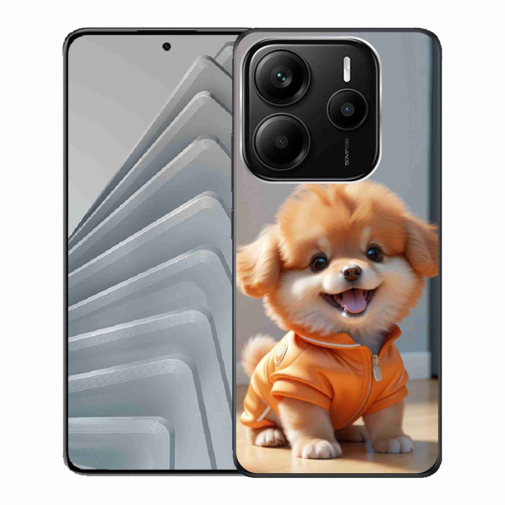 Gelový kryt mmCase na Xiaomi Redmi Note 14 5G - roztomilý pomeranian v mikině