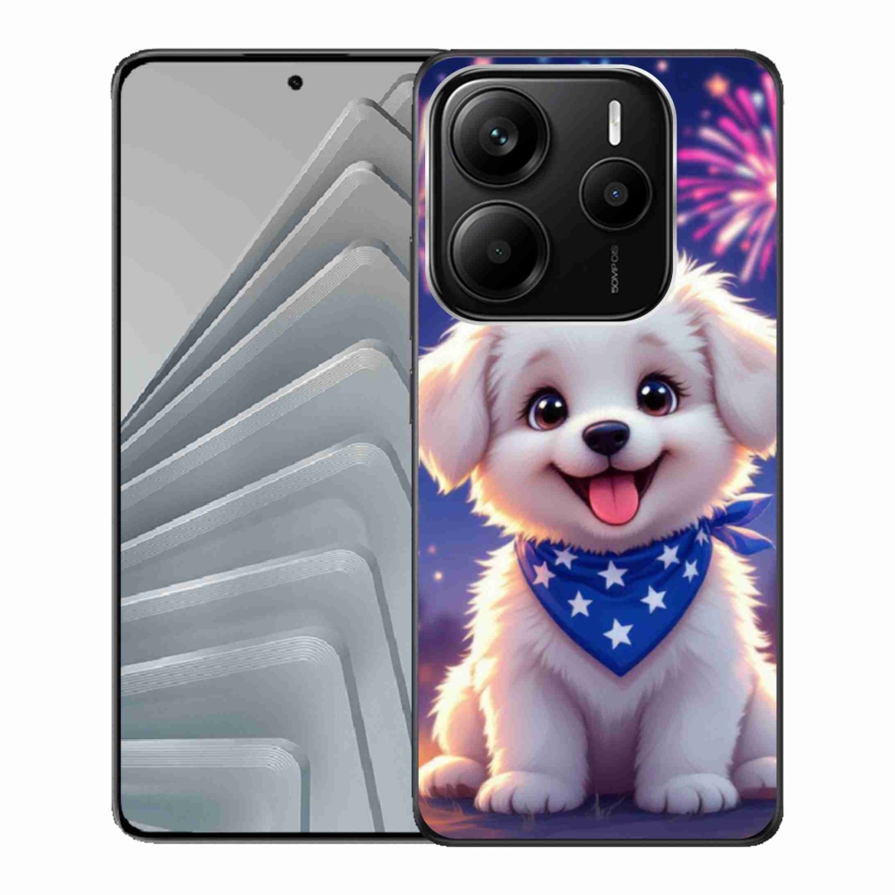 Gelový kryt mmCase na Xiaomi Redmi Note 14 5G - slavnostní štěně
