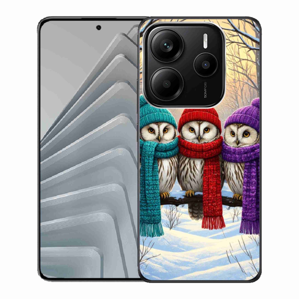 Gelový kryt mmCase na Xiaomi Redmi Note 14 5G - soví přátelé