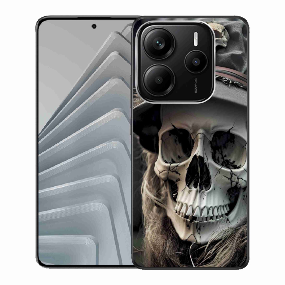 Gelový kryt mmCase na Xiaomi Redmi Note 14 5G - temná lebka