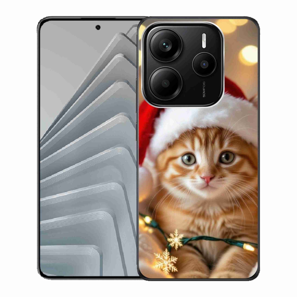 Gelový kryt mmCase na Xiaomi Redmi Note 14 5G - vánoční kotě
