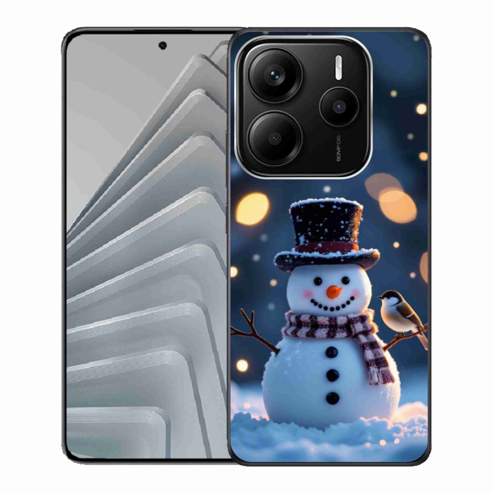 Gelový kryt mmCase na Xiaomi Redmi Note 14 5G - vánoční sněhulák