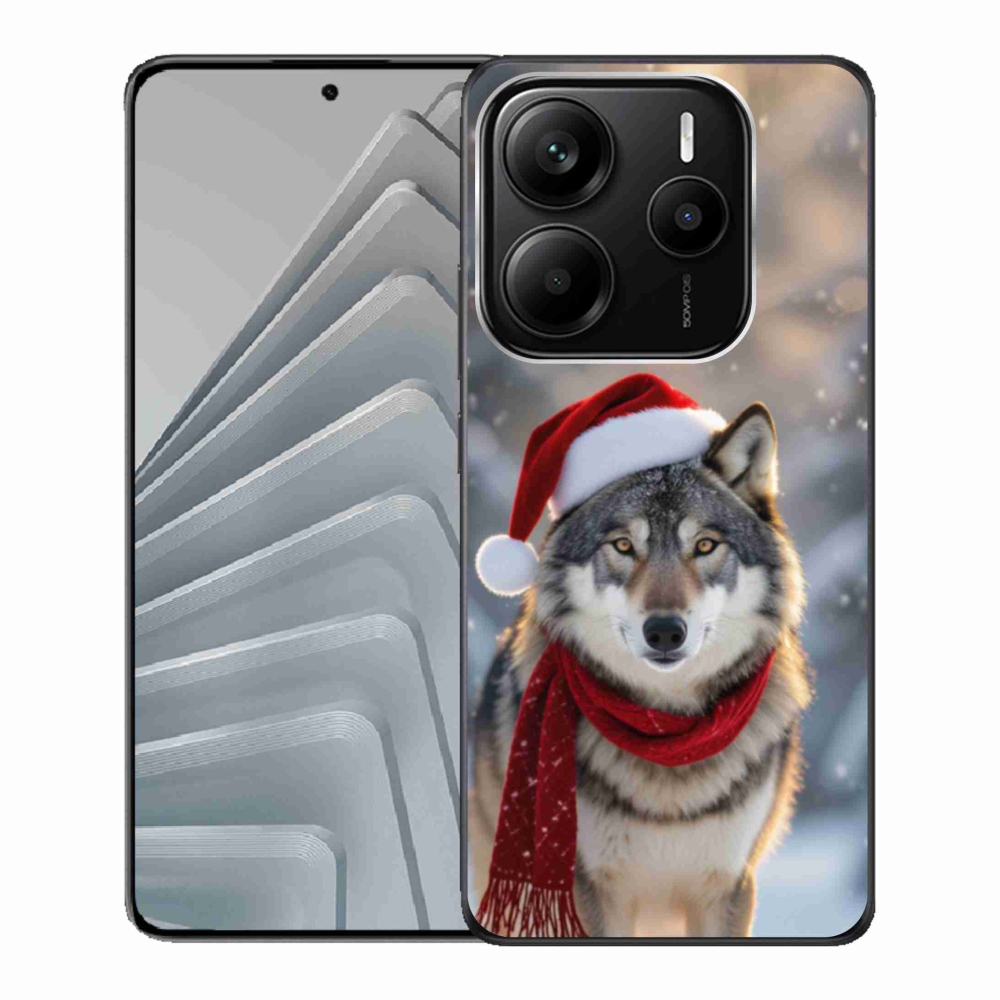 Gelový kryt mmCase na Xiaomi Redmi Note 14 5G - vánoční vlk