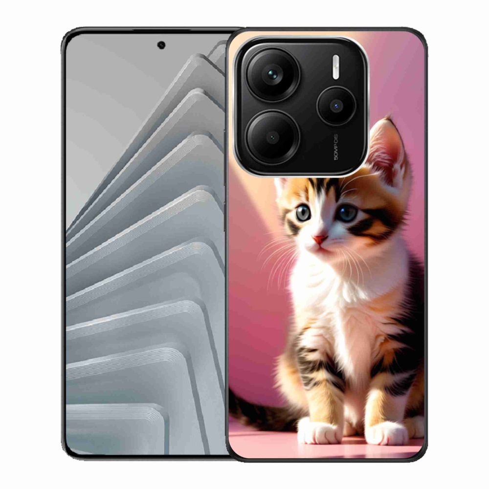 Gelový kryt mmCase na Xiaomi Redmi Note 14 5G - zvědavé kotě 2