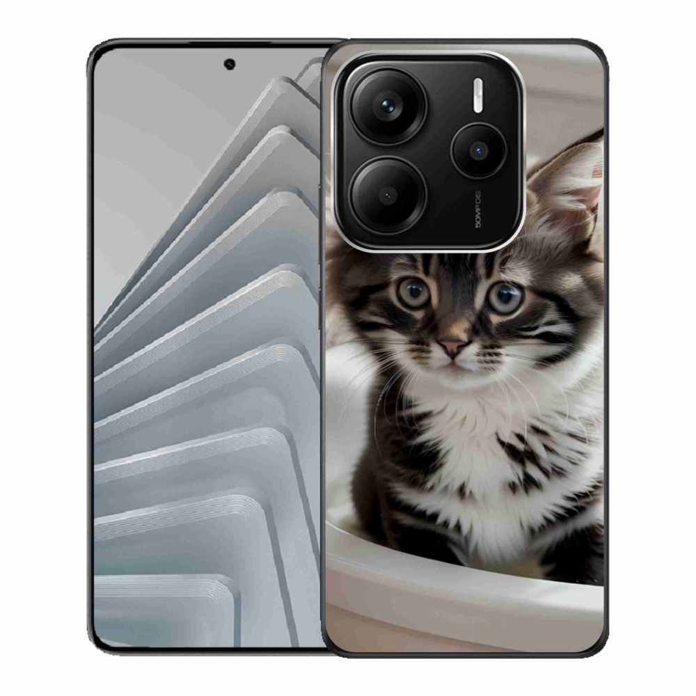 Gelový kryt mmCase na Xiaomi Redmi Note 14 5G - zvědavé kotě