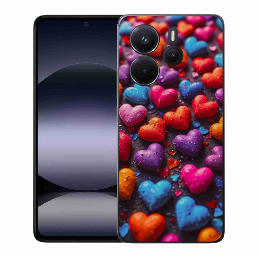 Gelový kryt mmCase na Xiaomi Redmi Note 14 - barevná srdce