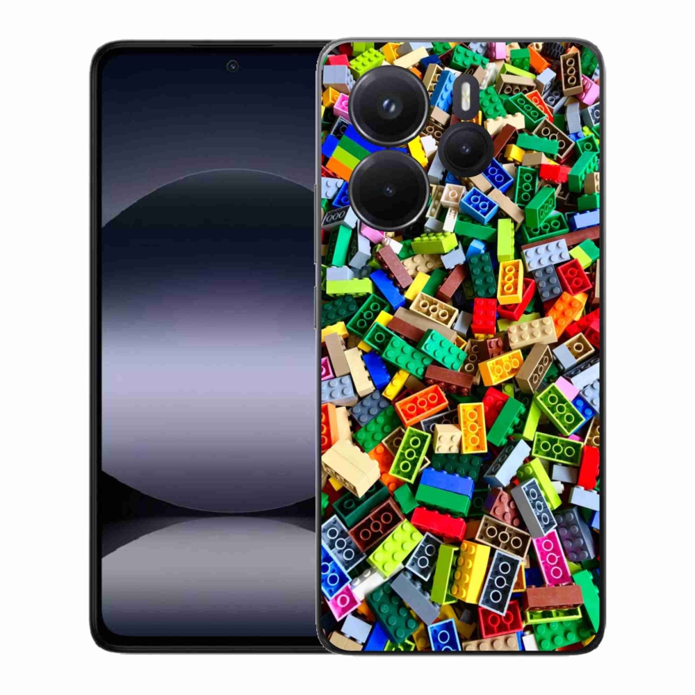 Gelový kryt mmCase na Xiaomi Redmi Note 14 - barevné stavební kostky