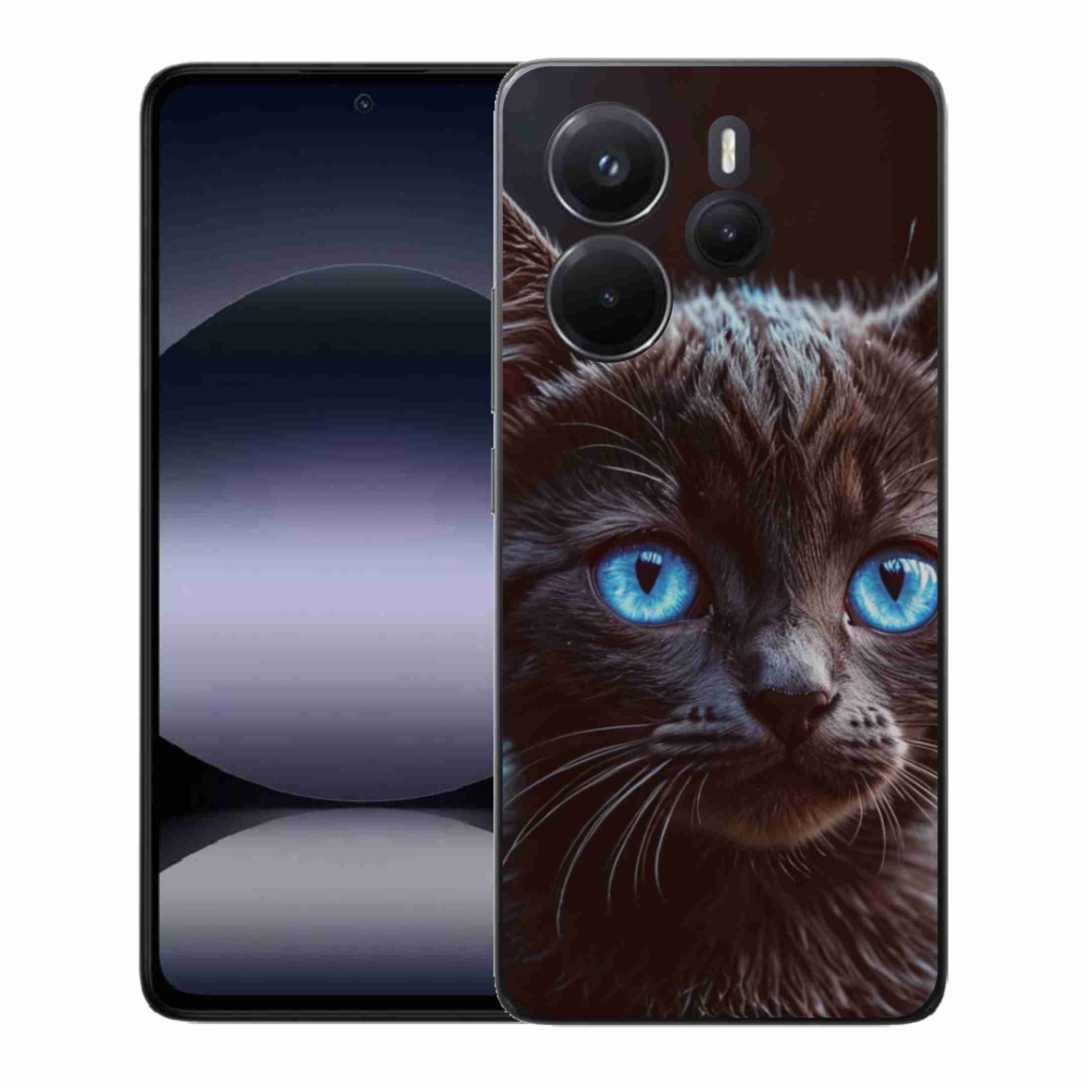 Gelový kryt mmCase na Xiaomi Redmi Note 14 - černé kotě 2