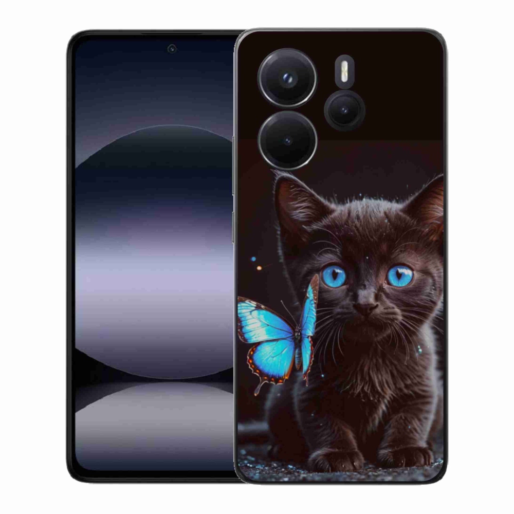 Gelový kryt mmCase na Xiaomi Redmi Note 14 - černé kotě 3