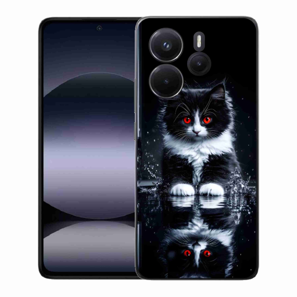 Gelový kryt mmCase na Xiaomi Redmi Note 14 - černobílé kotě