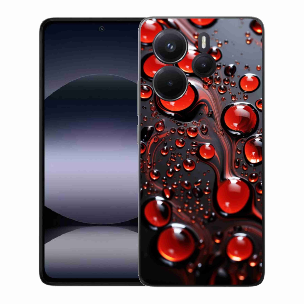 Gelový kryt mmCase na Xiaomi Redmi Note 14 - červené kapky 2