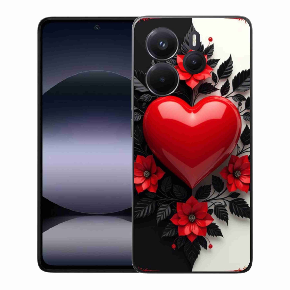 Gelový kryt mmCase na Xiaomi Redmi Note 14 - červené srdce