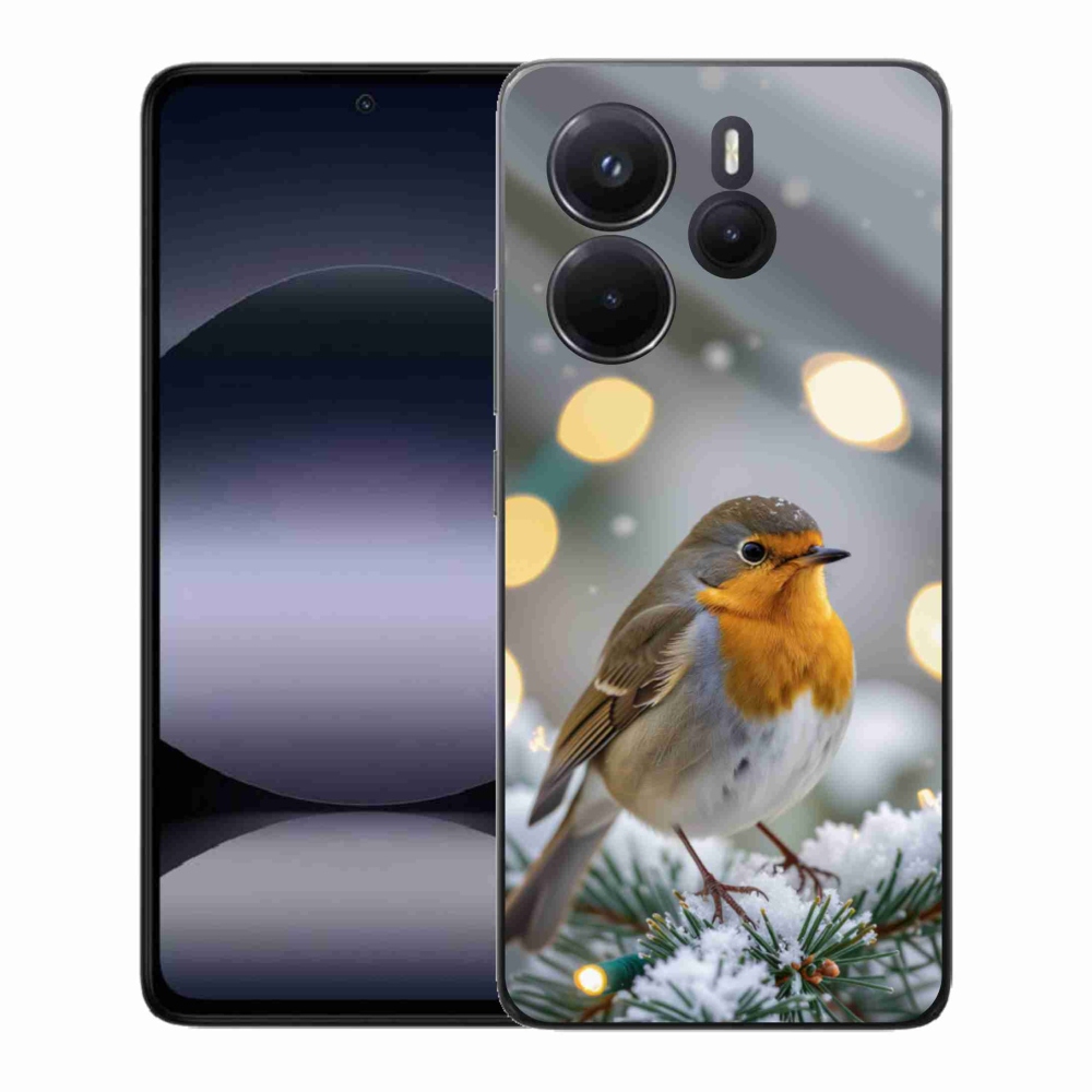 Gelový kryt mmCase na Xiaomi Redmi Note 14 - červenka v zimě