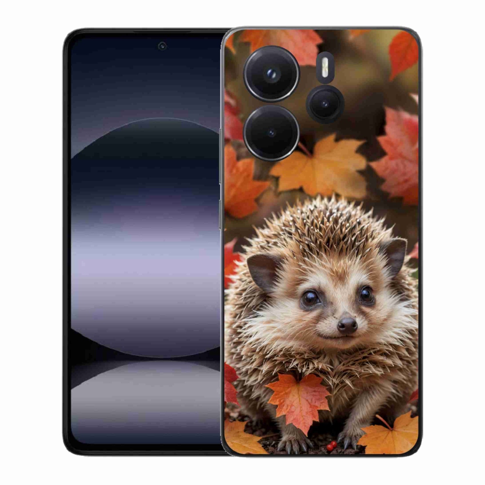 Gelový kryt mmCase na Xiaomi Redmi Note 14 - ježek v listí