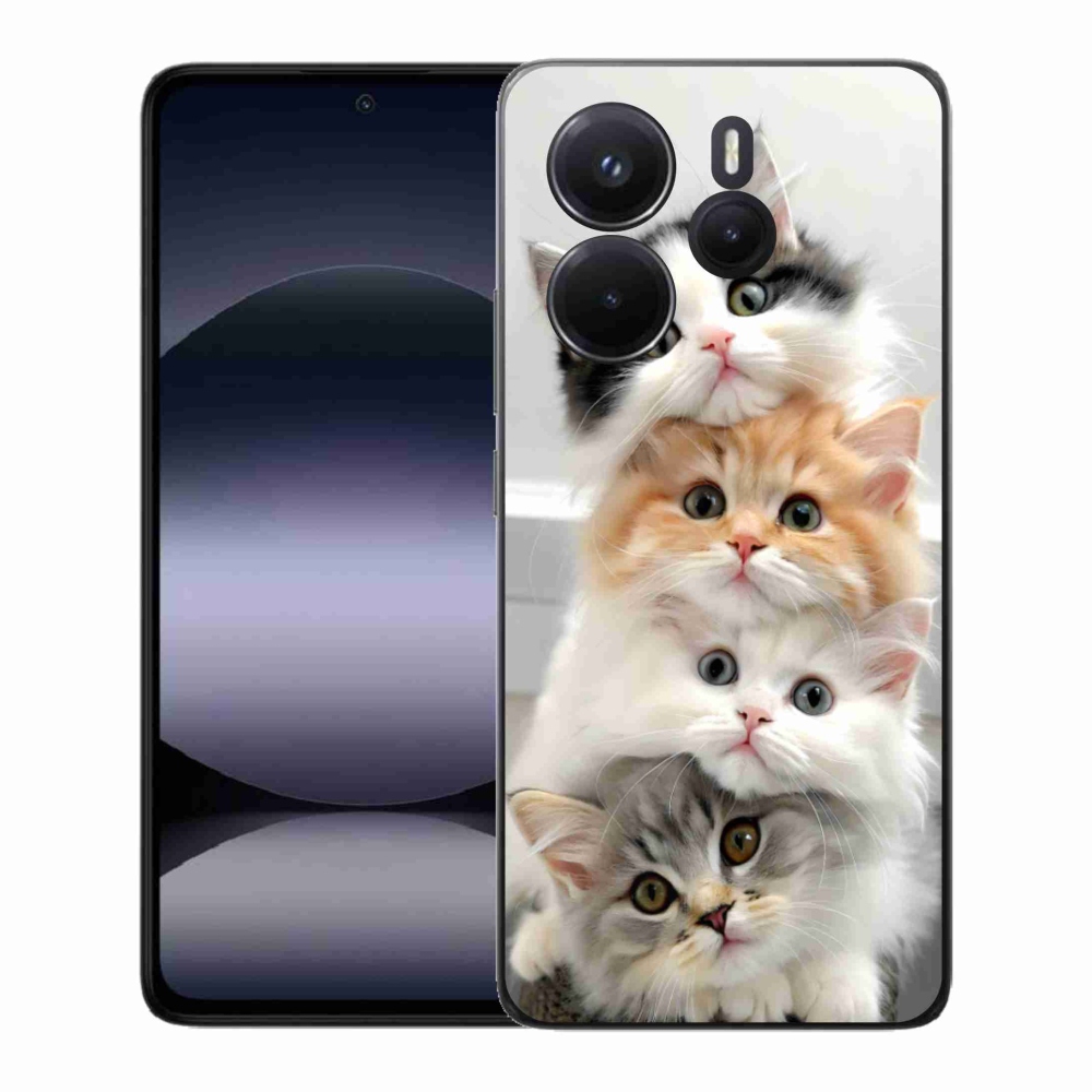 Gelový kryt mmCase na Xiaomi Redmi Note 14 - kočičí parta