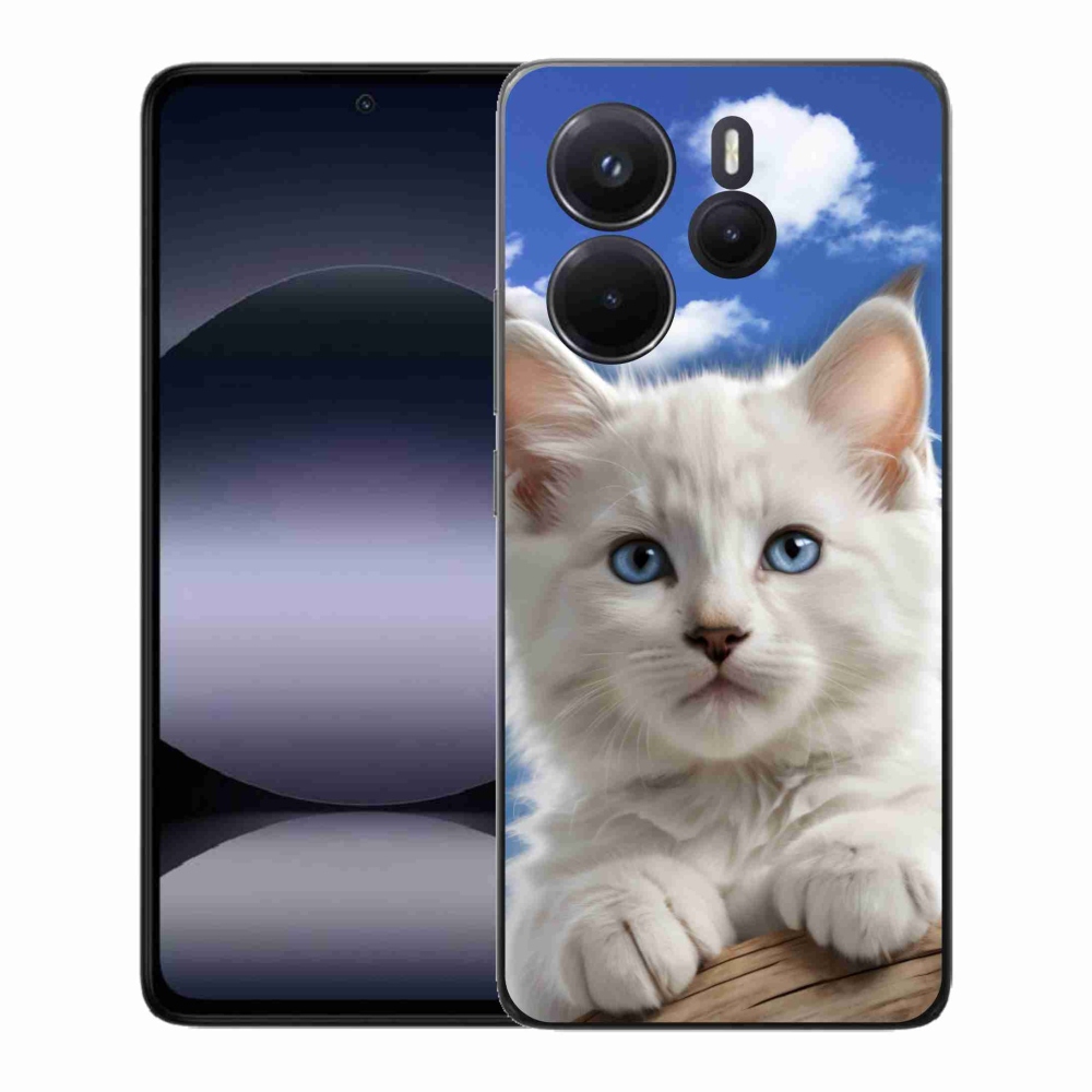 Gelový kryt mmCase na Xiaomi Redmi Note 14 - kotě a oblaka