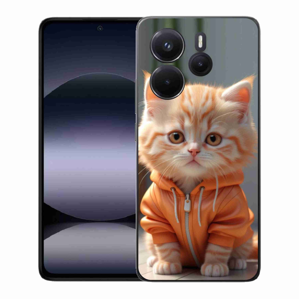 Gelový kryt mmCase na Xiaomi Redmi Note 14 - kotě v mikině