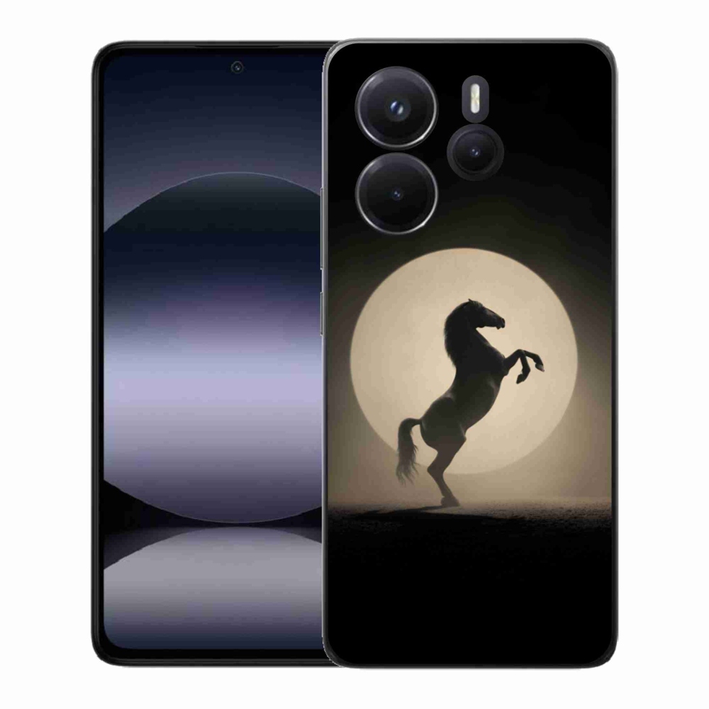 Gelový kryt mmCase na Xiaomi Redmi Note 14 - kůň v siluetě