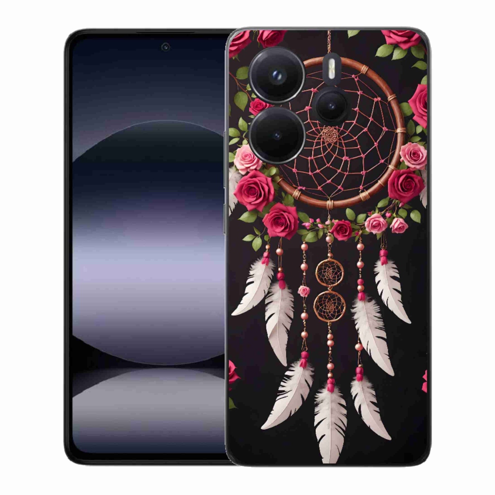 Gelový kryt mmCase na Xiaomi Redmi Note 14 - lapač snů s růžemi