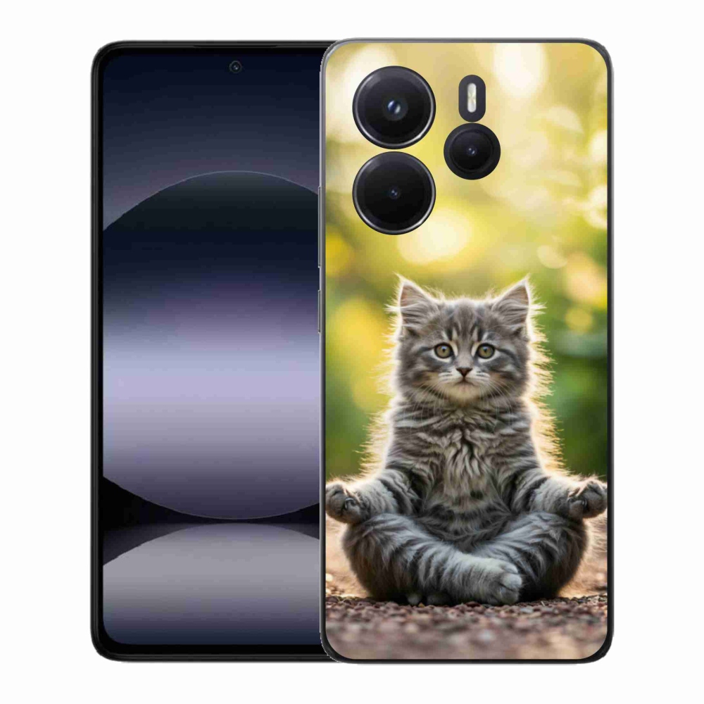 Gelový kryt mmCase na Xiaomi Redmi Note 14 - meditující kotě