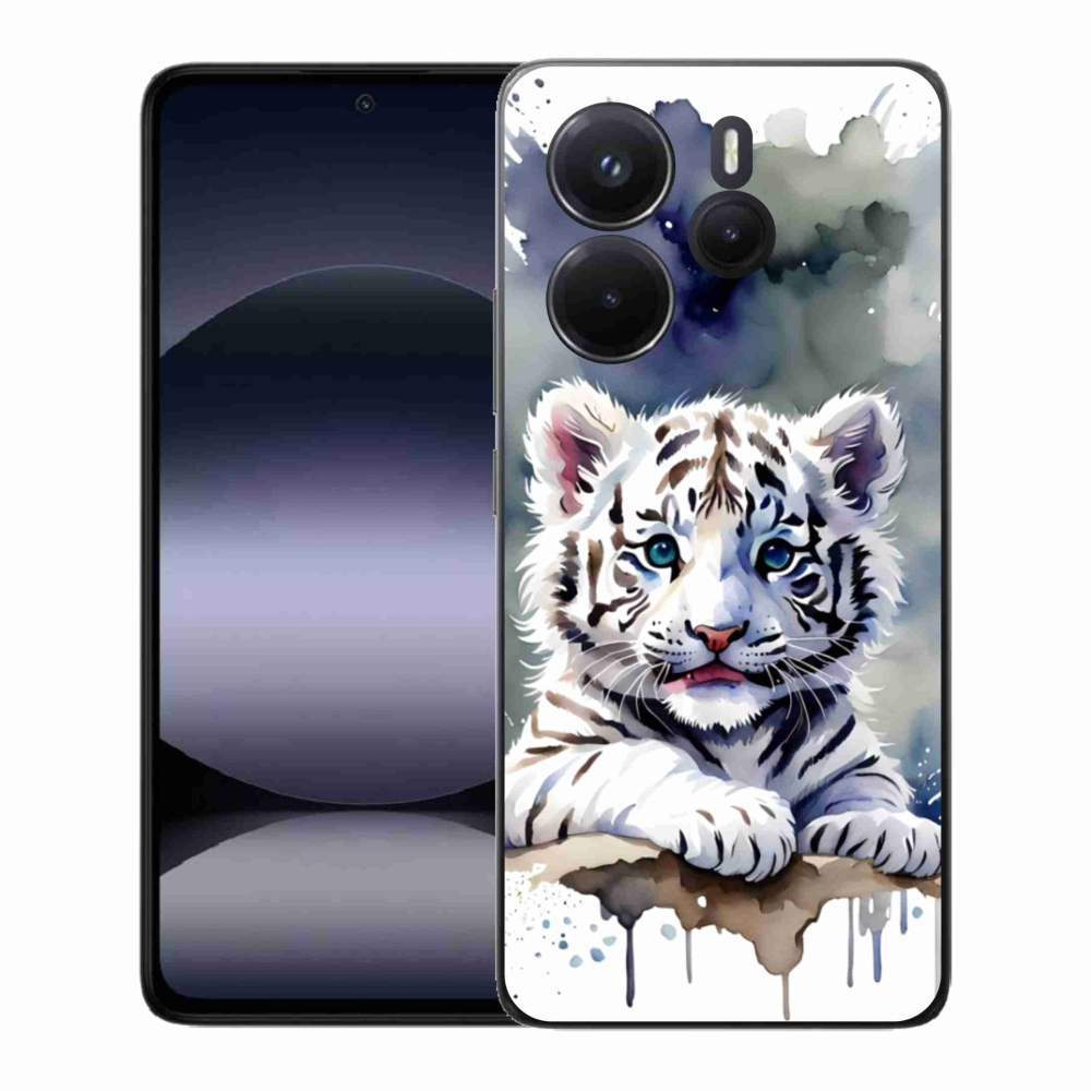 Gelový kryt mmCase na Xiaomi Redmi Note 14 - mládě bílého tygra