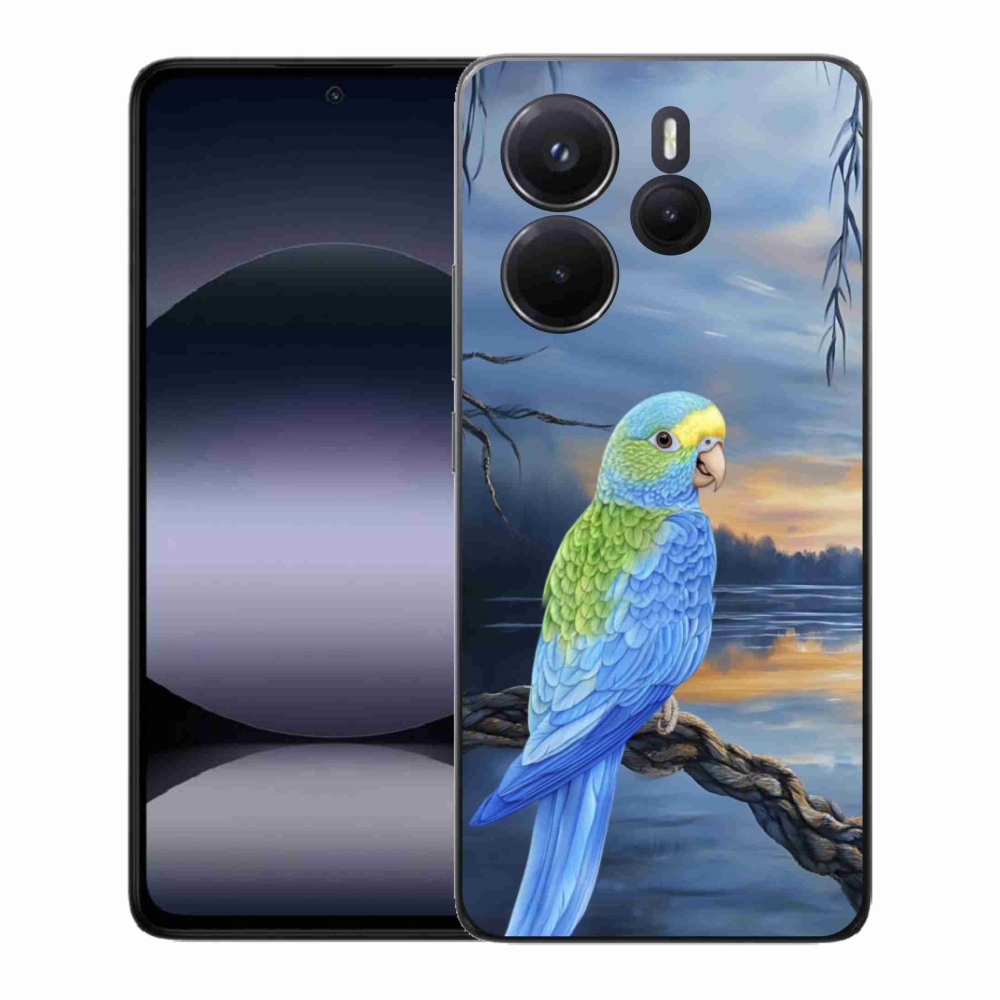 Gelový kryt mmCase na Xiaomi Redmi Note 14 - modrý papoušek