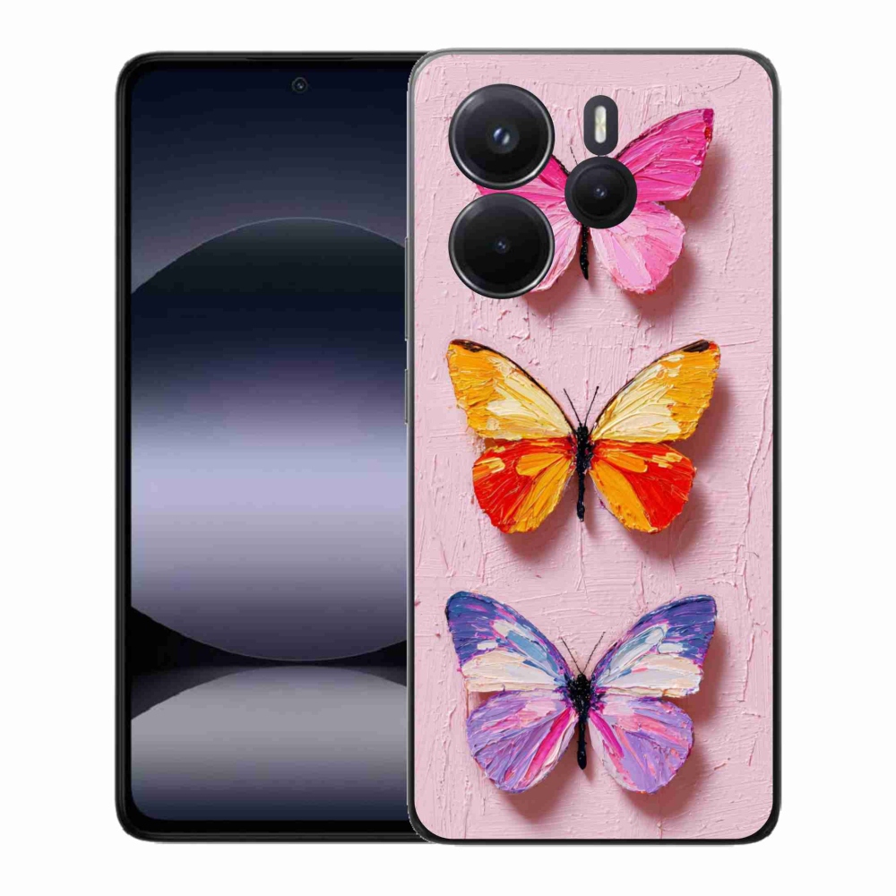 Gelový kryt mmCase na Xiaomi Redmi Note 14 - motýlí trojice