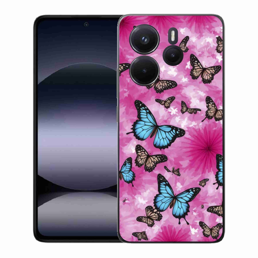 Gelový kryt mmCase na Xiaomi Redmi Note 14 - motýlí zahrada