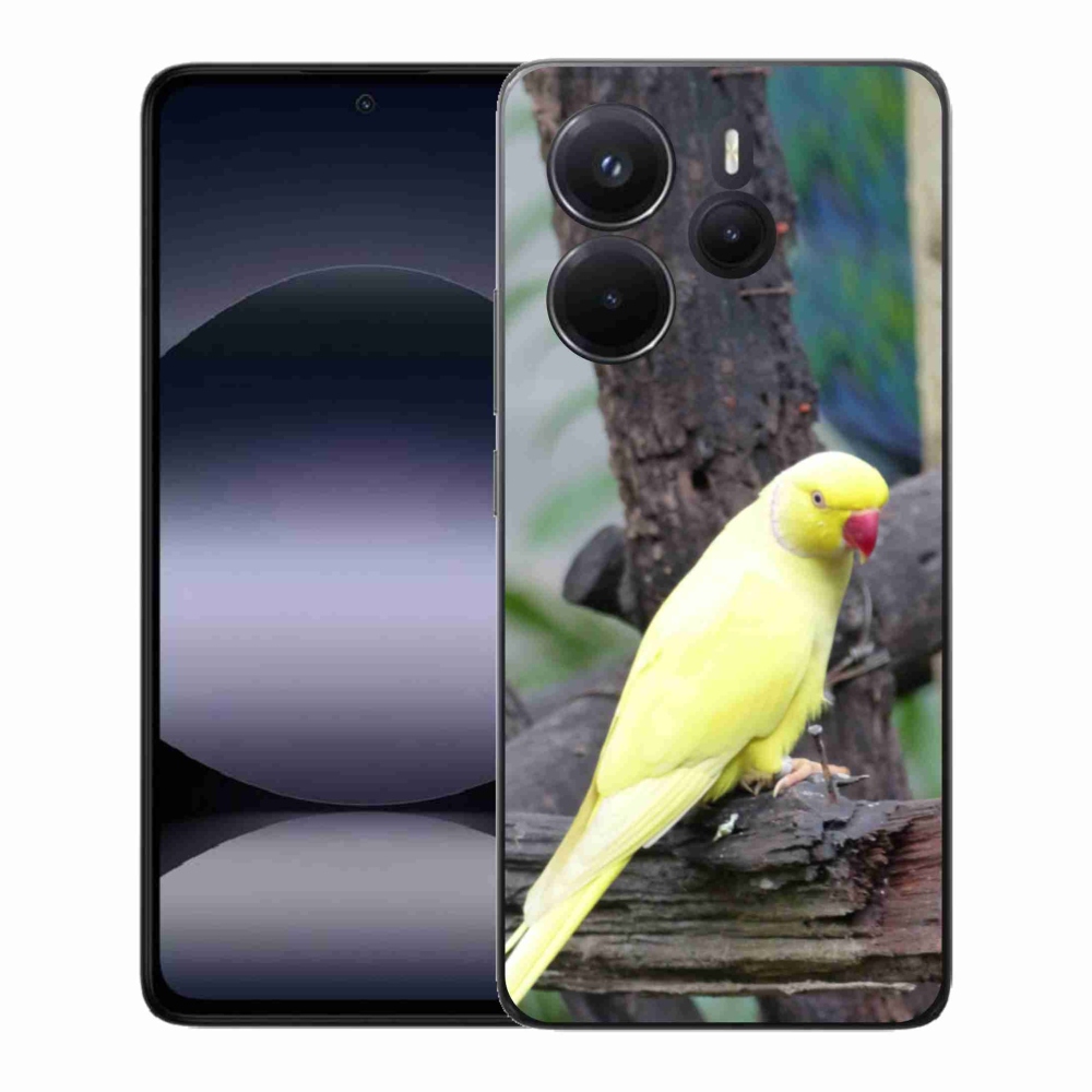Gelový kryt mmCase na Xiaomi Redmi Note 14 - papoušek alexandr žlutý