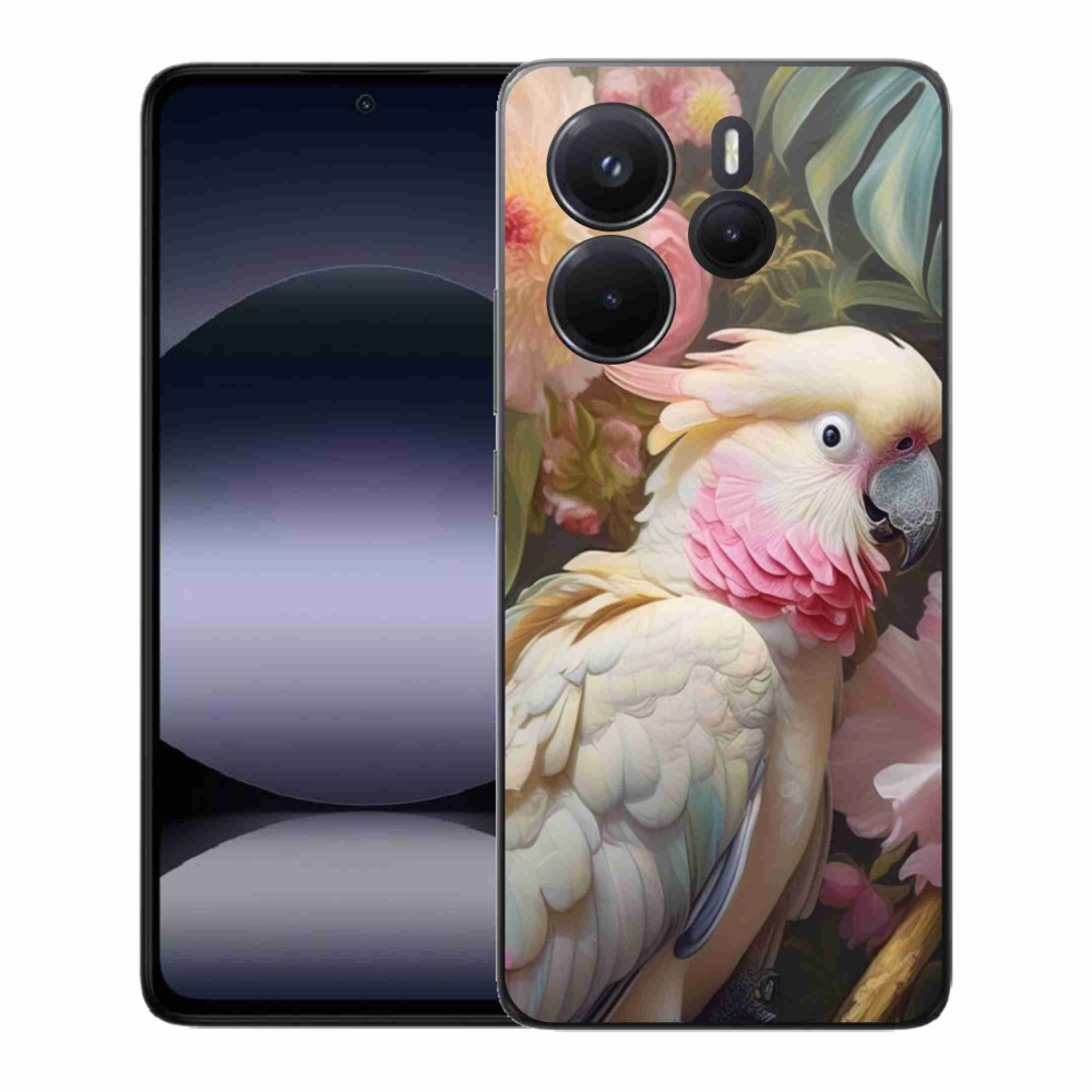 Gelový kryt mmCase na Xiaomi Redmi Note 14 - papoušek kakadu růžový 2