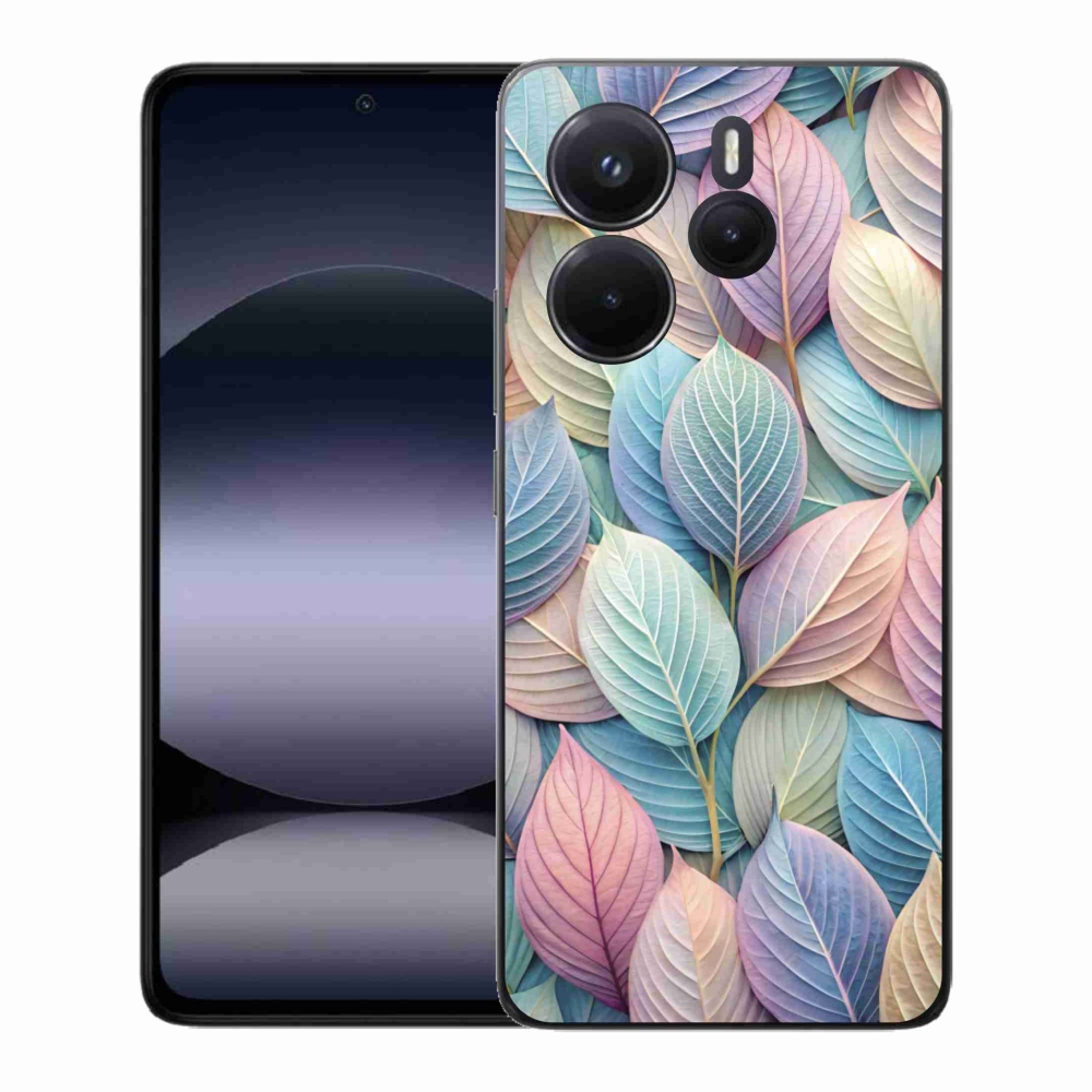 Gelový kryt mmCase na Xiaomi Redmi Note 14 - pastelové listy