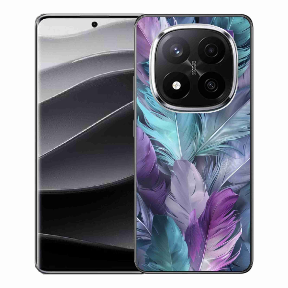 Gelový kryt mmCase na Xiaomi Redmi Note 14 Pro+ 5G - barevné peří 2