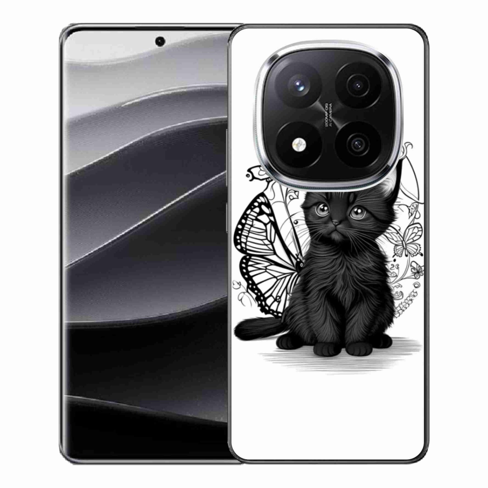 Gelový kryt mmCase na Xiaomi Redmi Note 14 Pro+ 5G - černé kotě