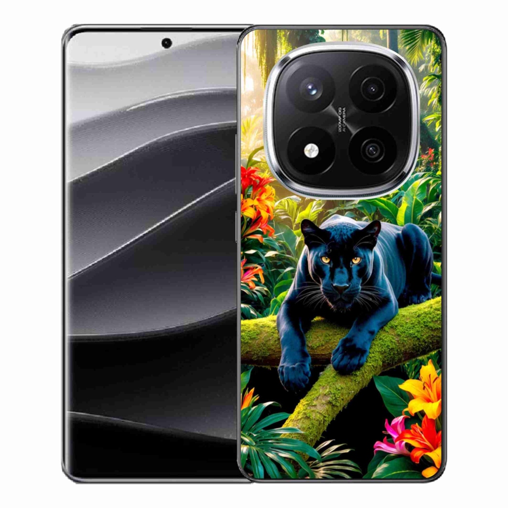 Gelový kryt mmCase na Xiaomi Redmi Note 14 Pro+ 5G - černý panter v džungli