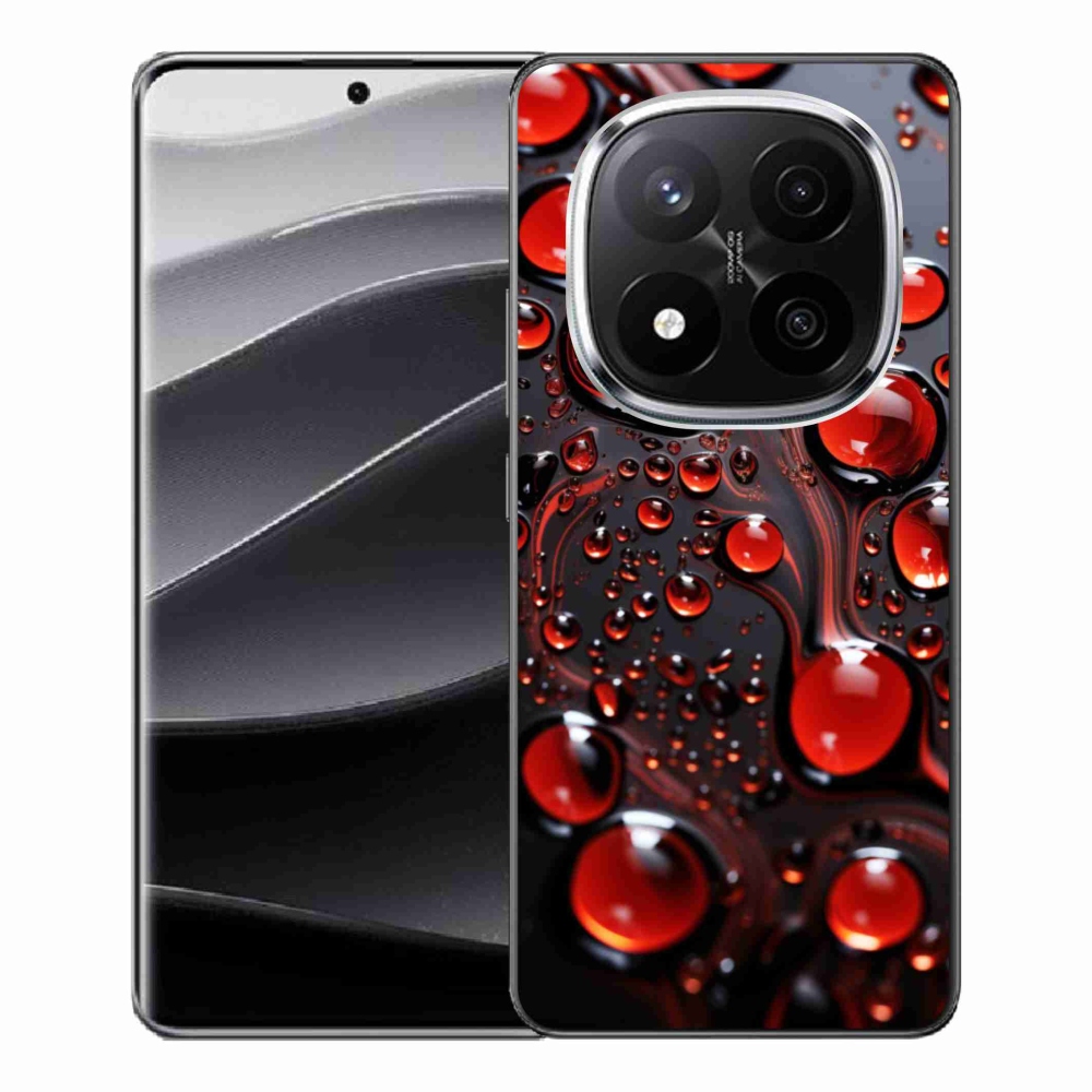 Gelový kryt mmCase na Xiaomi Redmi Note 14 Pro+ 5G - červené kapky 2