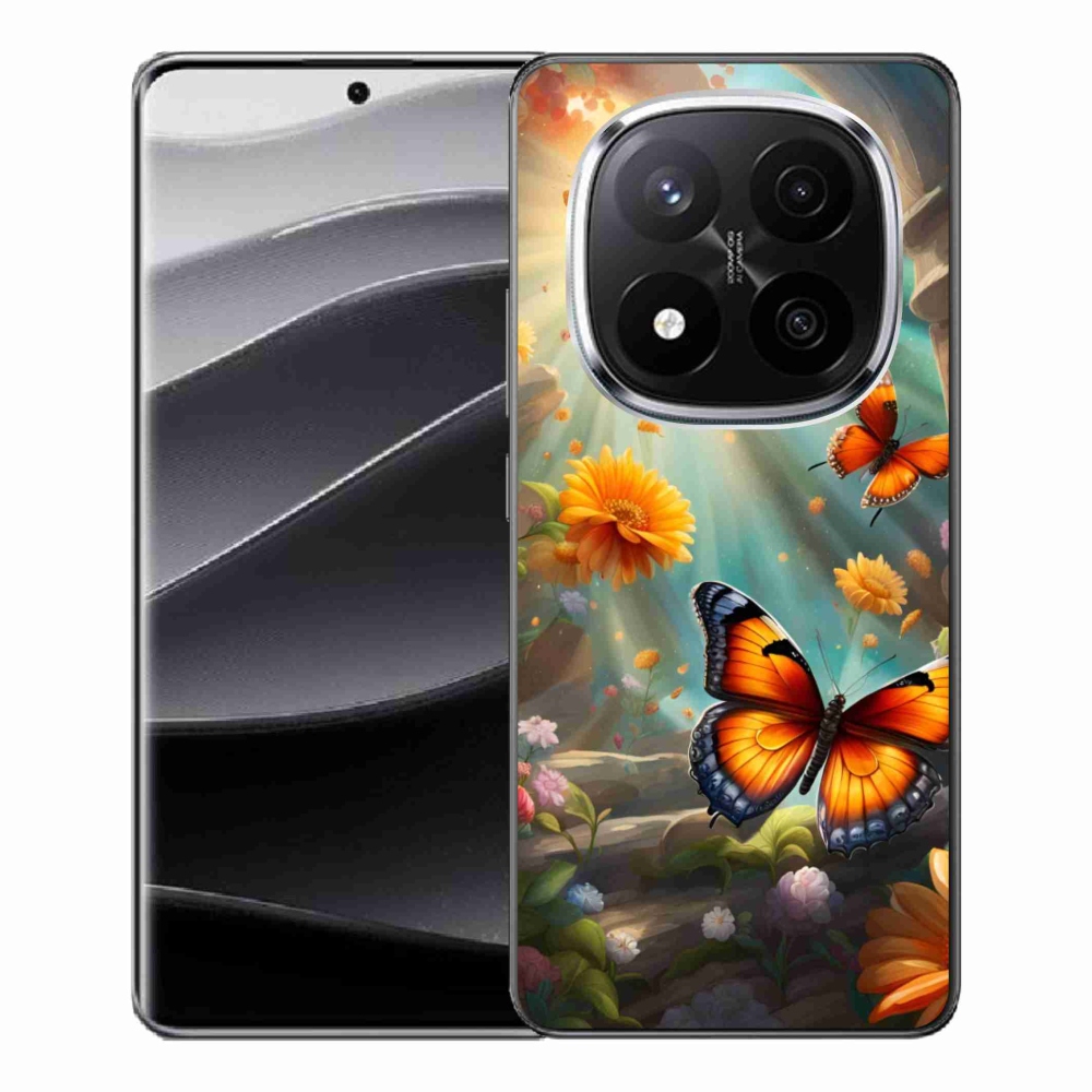 Gelový kryt mmCase na Xiaomi Redmi Note 14 Pro+ 5G - motýlí zahrada 2