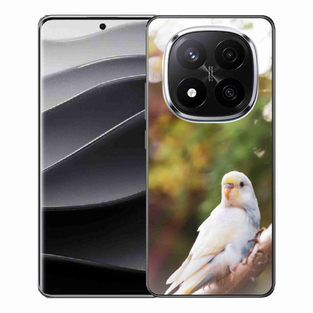 Gelový kryt mmCase na Xiaomi Redmi Note 14 Pro+ 5G - papoušek andulka bílá