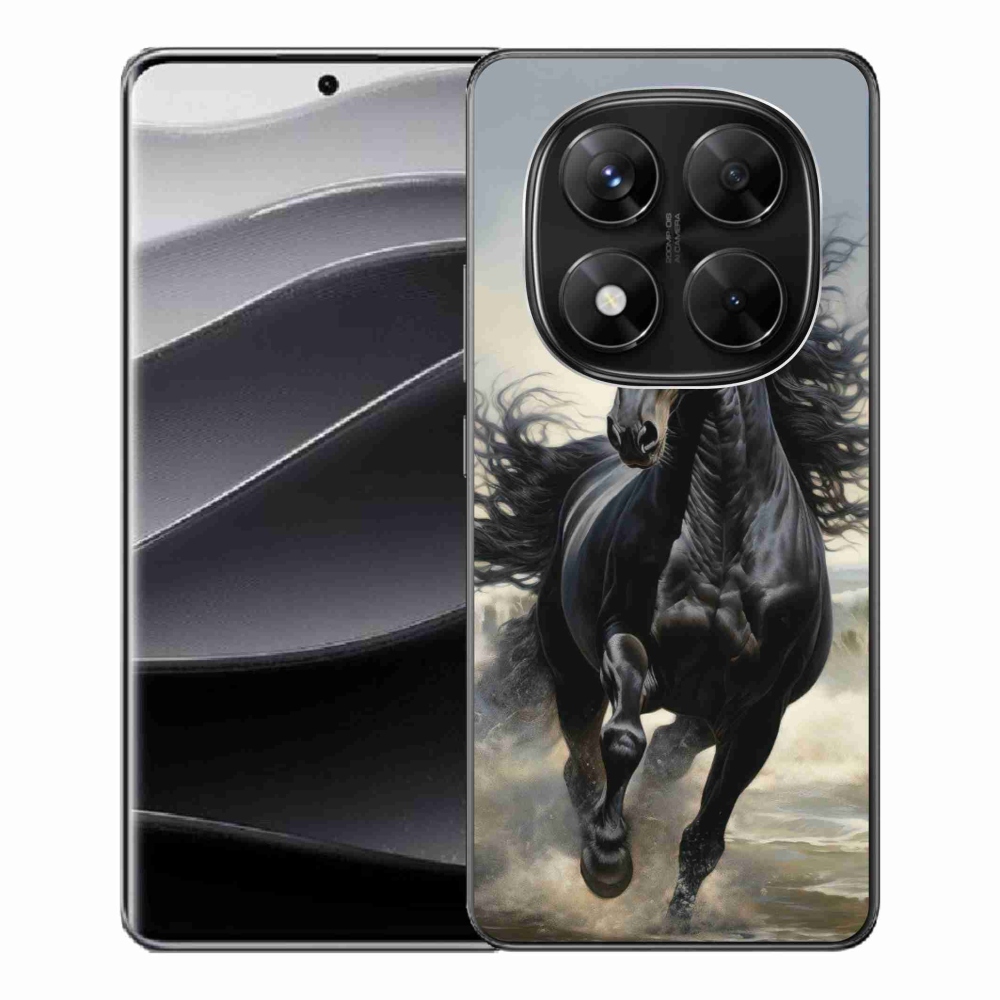 Gelový kryt mmCase na Xiaomi Redmi Note 14 Pro 5G/Poco X7 5G - běžící černý kůň