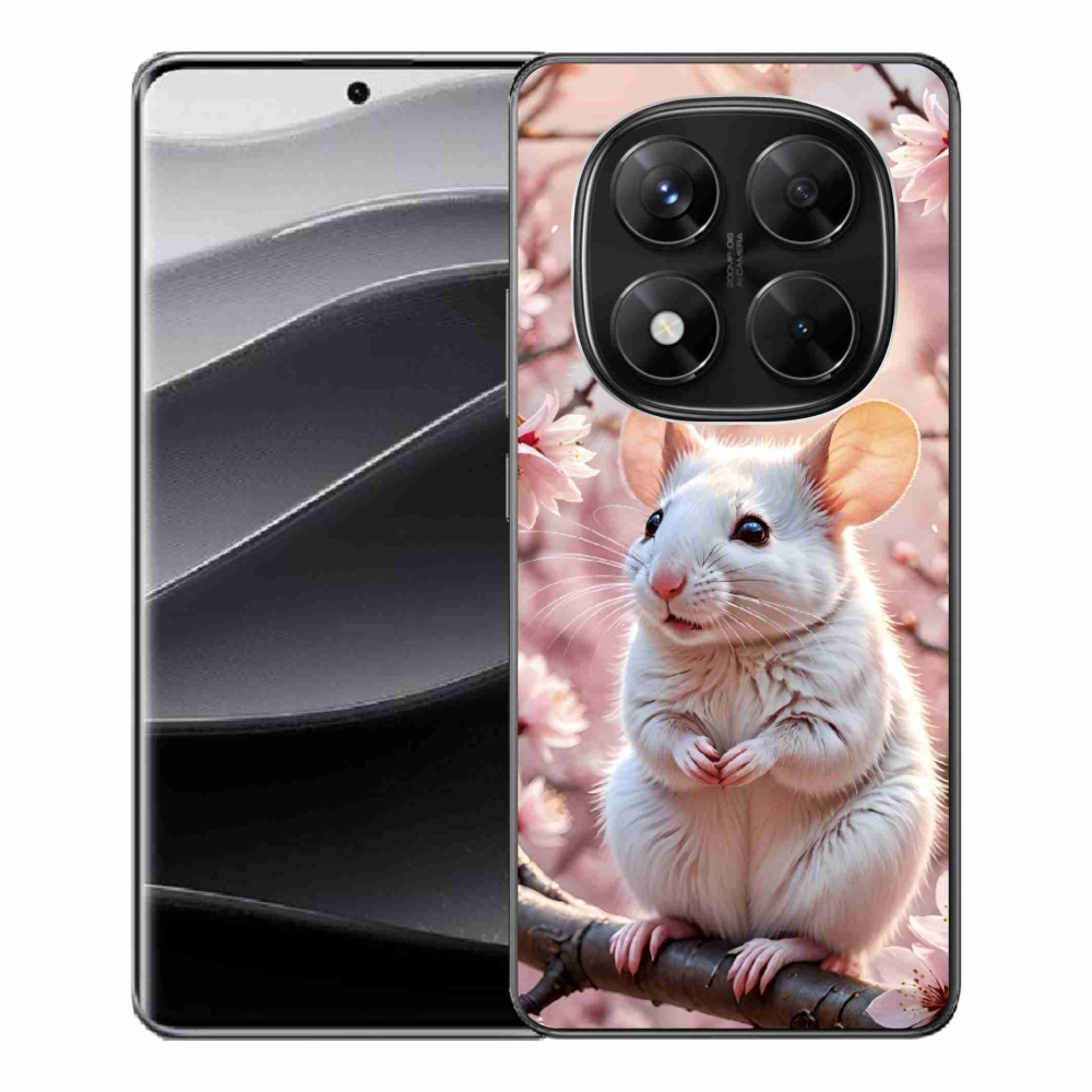 Gelový kryt mmCase na Xiaomi Redmi Note 14 Pro 5G/Poco X7 5G - bílá myš na větvi