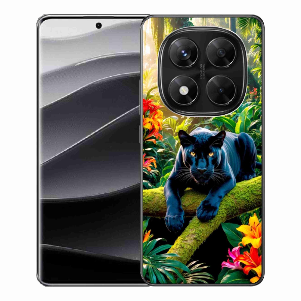Gelový kryt mmCase na Xiaomi Redmi Note 14 Pro 5G/Poco X7 5G - černý panter v džungli